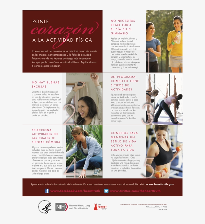 The Heart Truth, Put Your Heart Into Getting Active - Brochure, transparent png #8238291