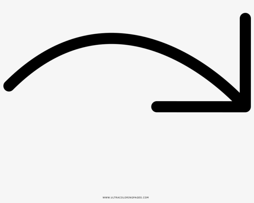 Right Curve Arrow Coloring Page - Flecha Curva Para Colorear, transparent png #8238718