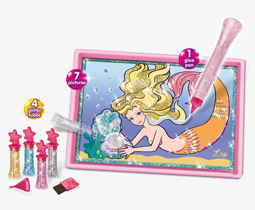 0012 10615 01 Glitterizz Mermaids Contents-glittered - Picture Frame, transparent png #8239556