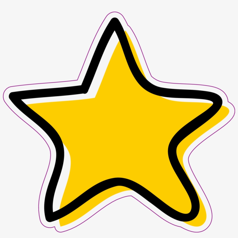Doodle Star Sticker - Star Doodle Yellow Png, transparent png #8239900