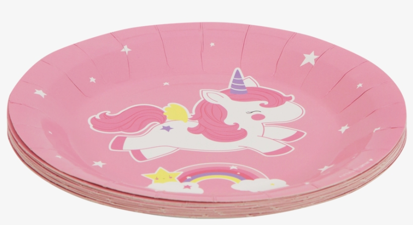 Unicorn Paper Plate - Plate, transparent png #8240063