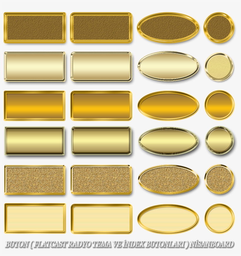 Altın Butonlar, Png Altın Butonlar, Gold Button Png - Gold, transparent png #8240238
