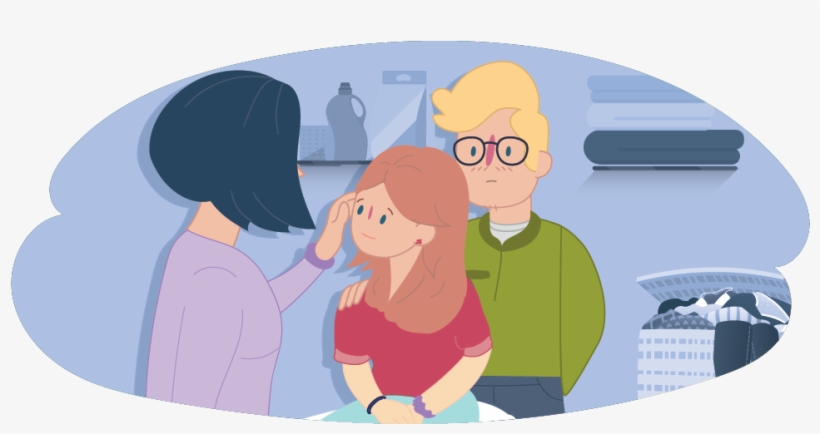 Divorced Parents Comforting Their Child - Cartoon, transparent png #8242301