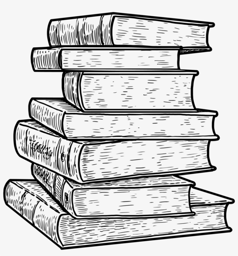 Credible Evidence-01 - Stack Of Books Line Drawing, transparent png #8243643