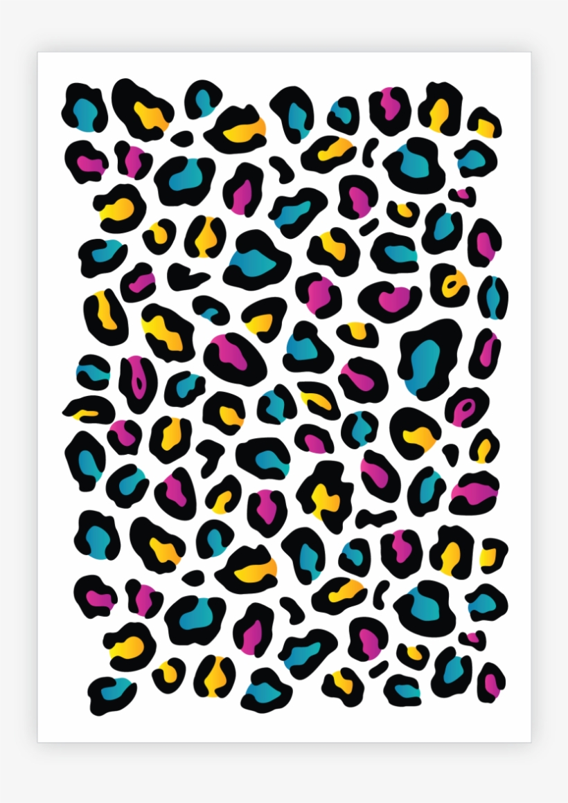 Big Tattoo Sheet To Create Realistic Rainbow Cheetah - Леопард Паттерн, transparent png #8248283