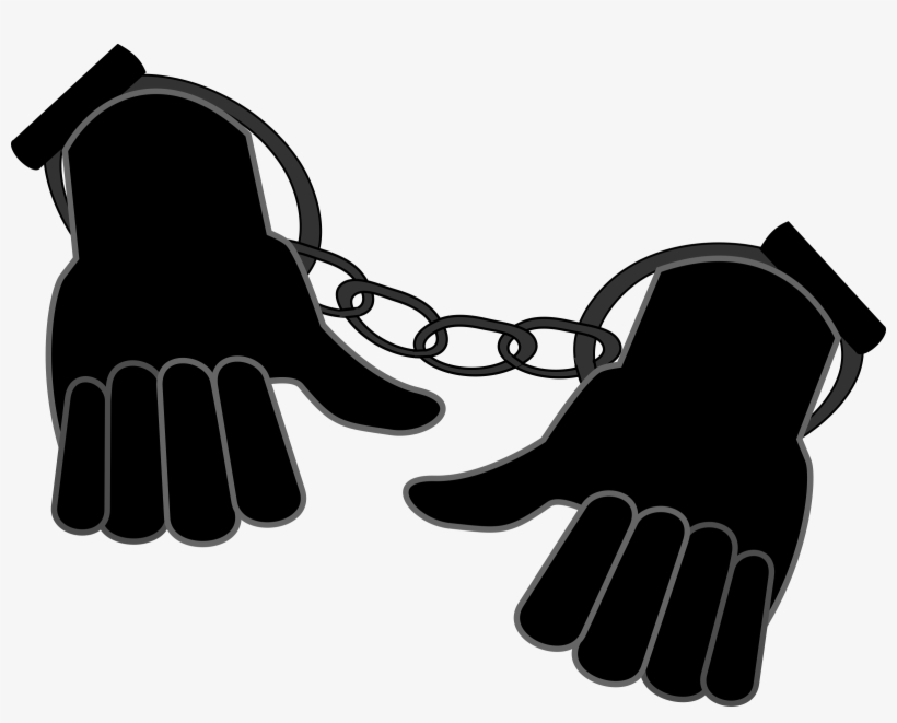 Handcuffs Clipart - Hands In Handcuffs Png, transparent png #8248777