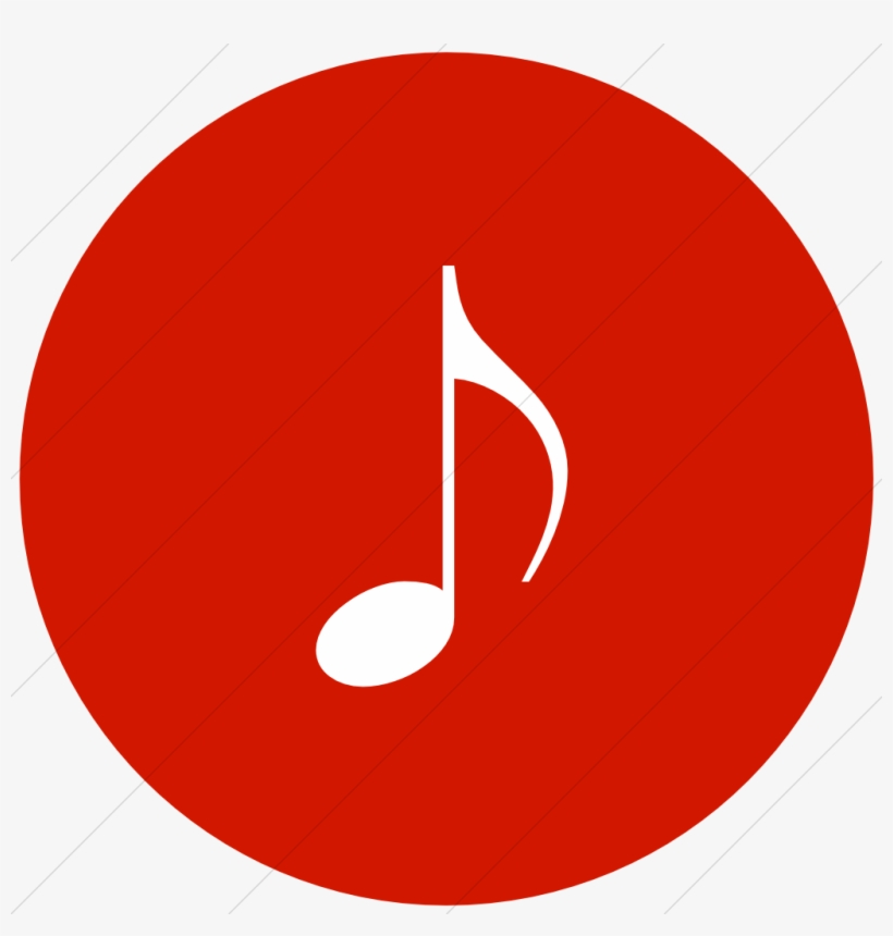 White Music Note Icon - Circle, transparent png #8249502
