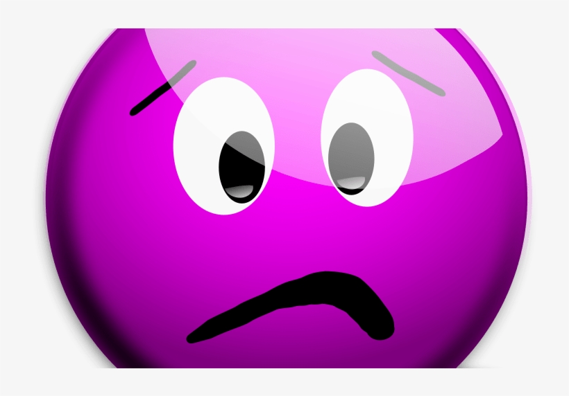 Terrified Smiley Facebook Symbols And Chat Emoticons - Purple Sad Face Clipart, transparent png #8250308