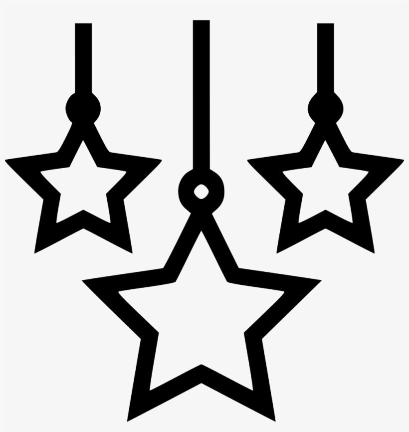 Png File - Hanging Stars Clipart Black And White, transparent png #8250701