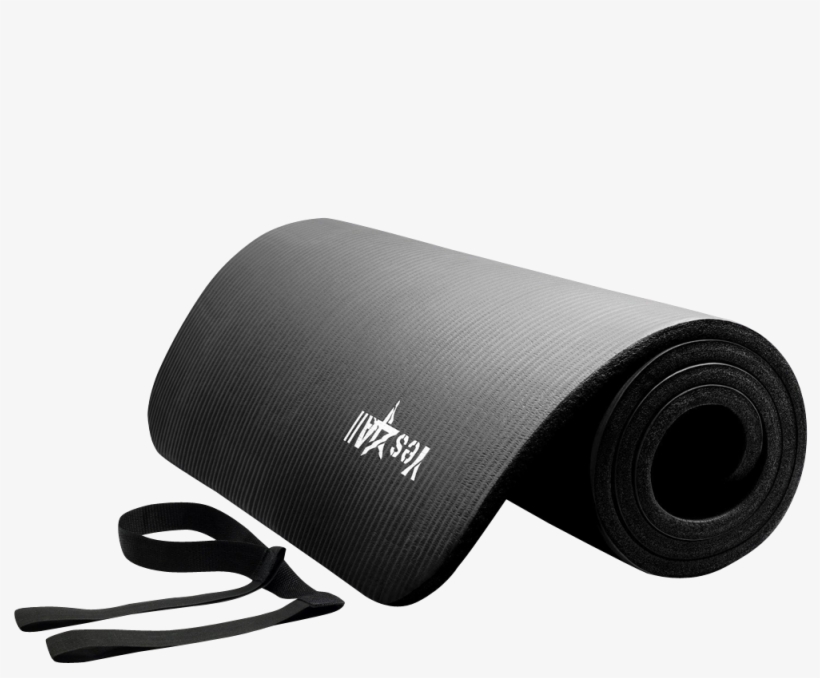 Extra Thick Exercise Yoga Mat With Carry Strap 1 - Yoga Mat, transparent png #8252736