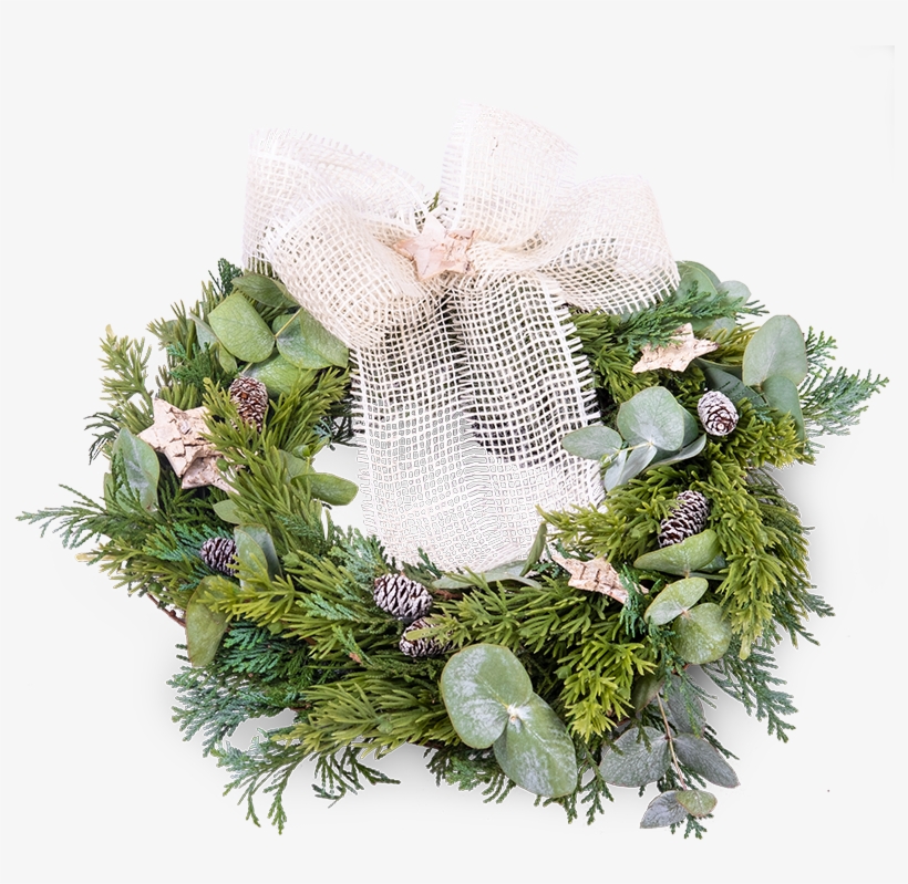 Natural Christmas Wreath - Wreath, transparent png #8252998