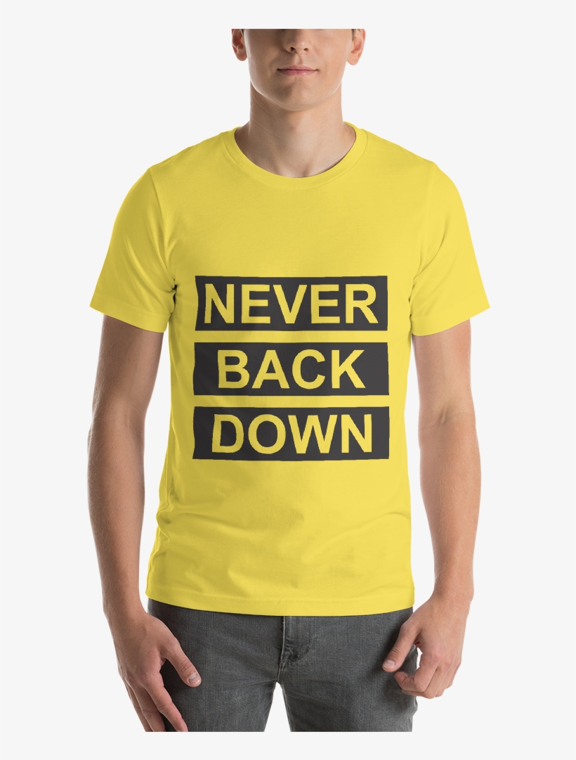 Never Back Down Cream T-shirt - Active Shirt, transparent png #8253369