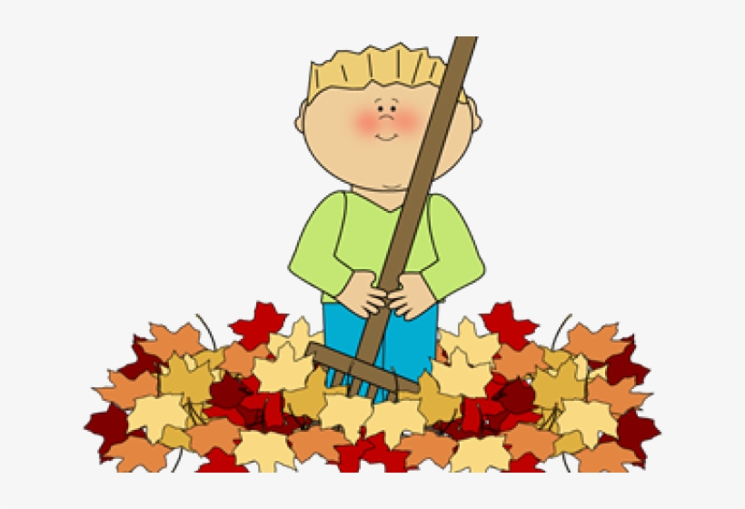 Fall Clipart Pile Fall Leaves - Raking Leaves Clip Art, transparent png #8253854