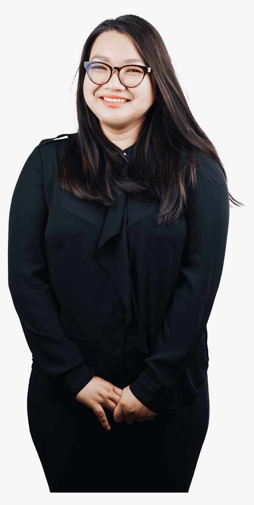 A Smiling Fair-skin Asian Girl In Her 20's With Medium - Girl, transparent png #8254324