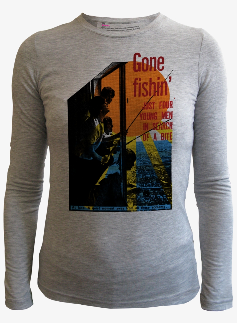 Beatles Fishing Women Grey - Long-sleeved T-shirt, transparent png #8254877