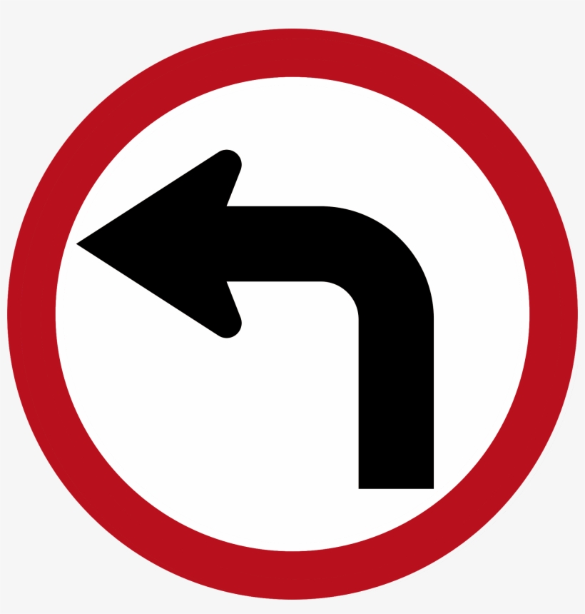 File - Trafficsignturnleft - Traffic Sign, transparent png #8254880