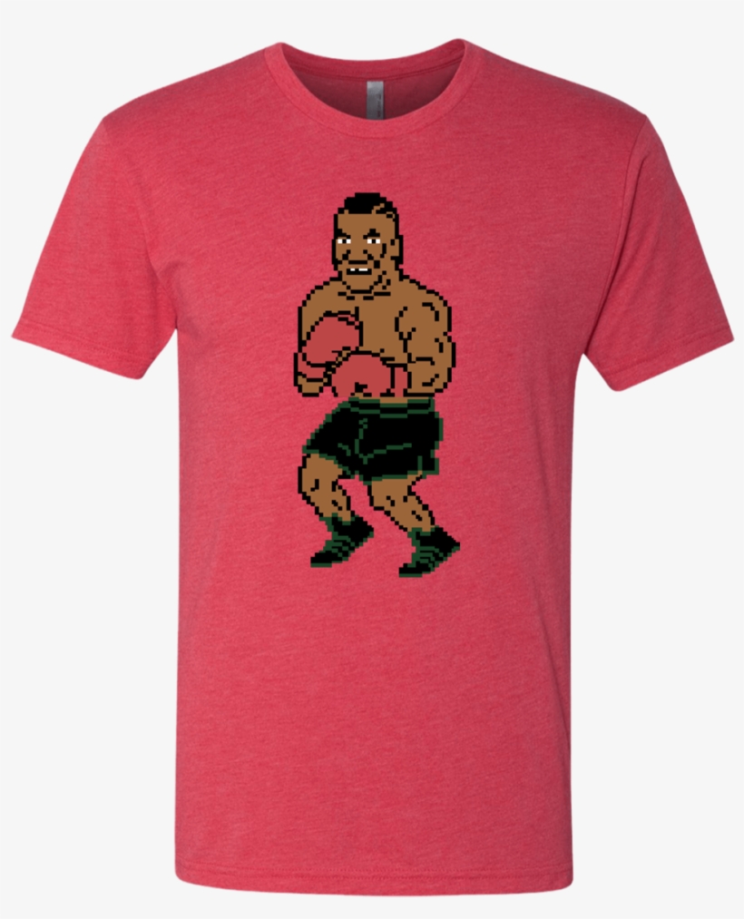 Retro Iron Mike Tyson Punchout 80s Inspired Men's Triblend - T-shirt, transparent png #8255792
