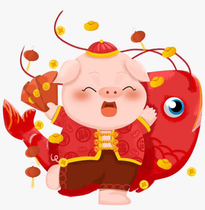 Year Pig Of The Koi Png And Psd - Hình Con Heo 2019 Dễ Thương, transparent png #8256025