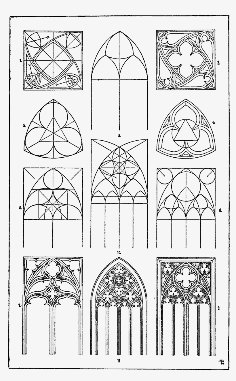 Orna019-masswerk - Easy Gothic Architecture Drawing - Free Transparent