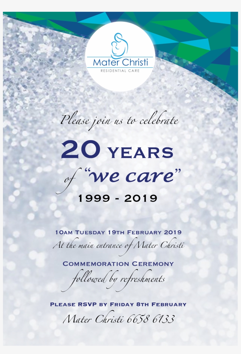 Mater Christi 20 Year Anniversary, transparent png #8256576