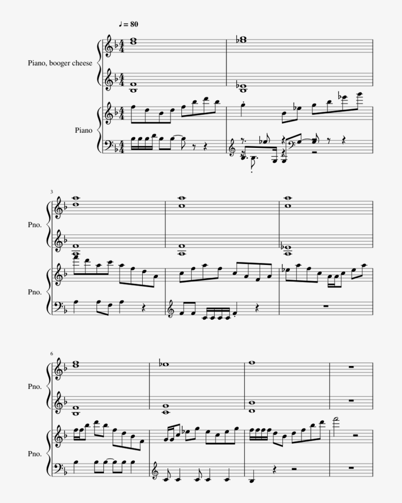 Flat Booger Cheese Transformed - Musescore La La Land, transparent png #8256764