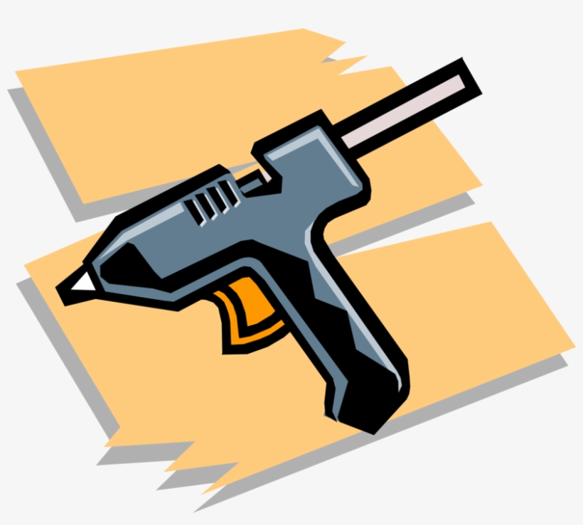 Vector Illustration Of Electric Hot Adhesive Glue Gun - Power Tools Clip Art, transparent png #8256882