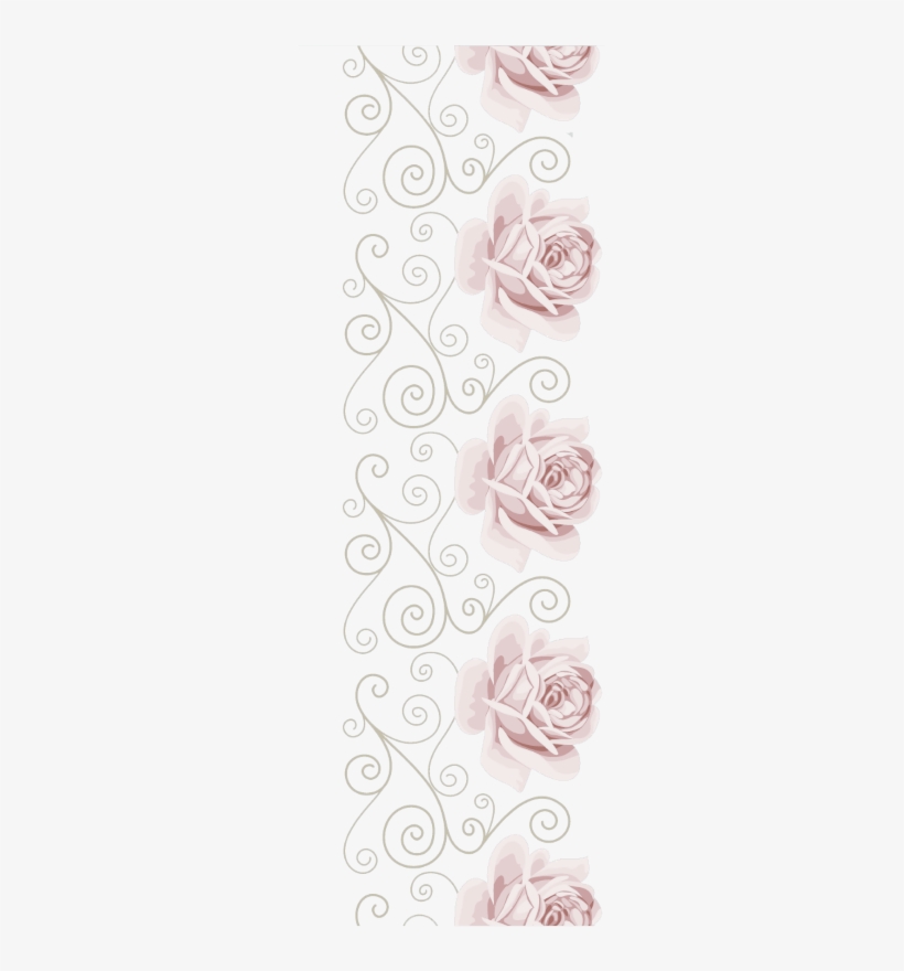 Mq Swirl Swirls Rose Pink Border Borders Flower - Garden Roses, transparent png #8256930