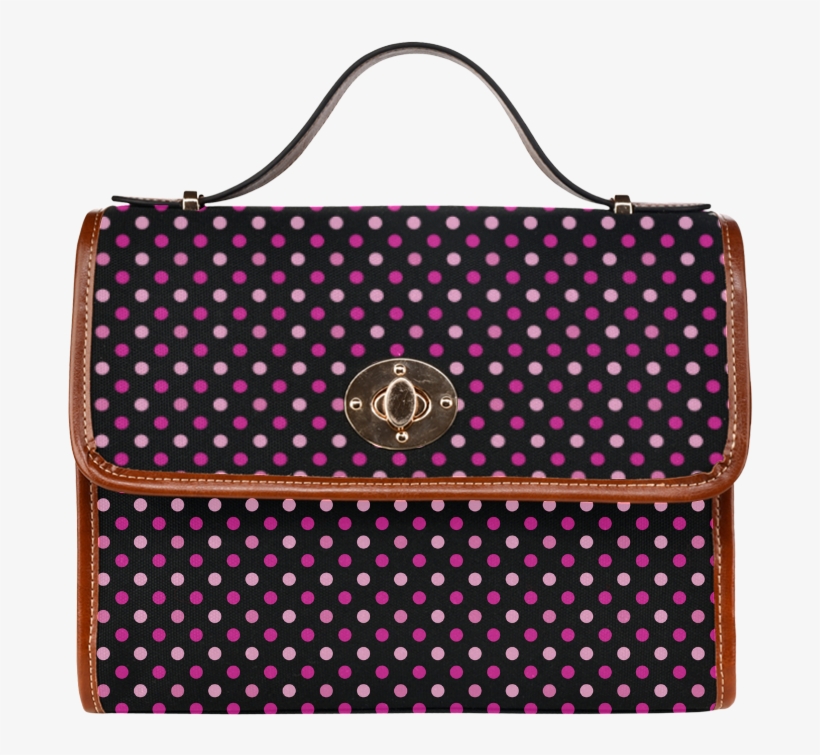 Black With Pink Dots Pattern Waterproof Canvas Bag/all - Burgundy Print Duvet Cover, transparent png #8259084