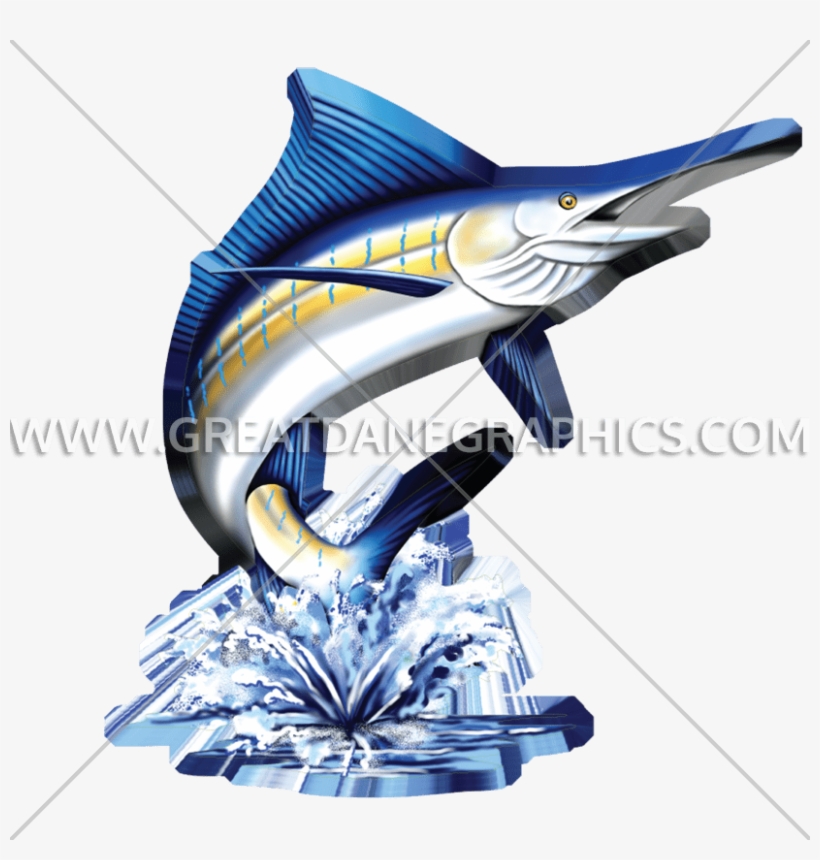 Swordfish Png Clip Art - Blue Marlin Jumping Out Of Water, transparent png #8260990
