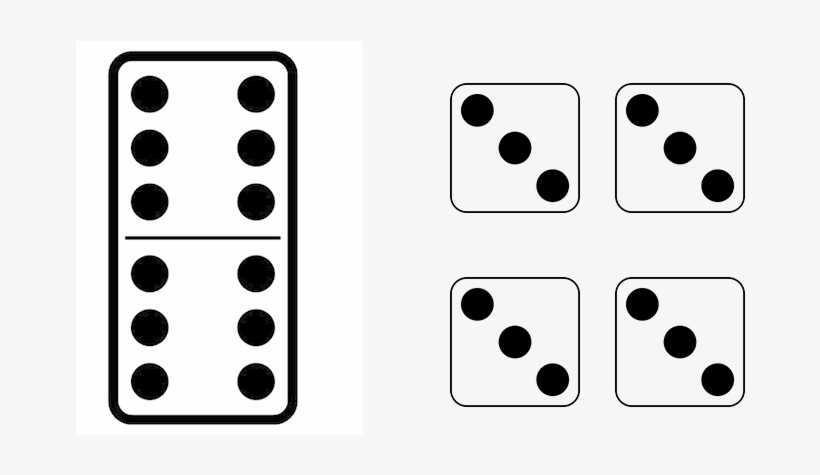 Multiplication Division Same But Different Domino Dice - Domino Clipart Black And White, transparent png #8261503