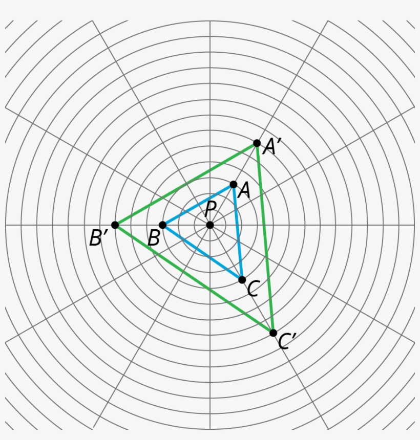 Since The Circles On The Grid Are The Same Distance - Dilation On Circular Grid, transparent png #8261670