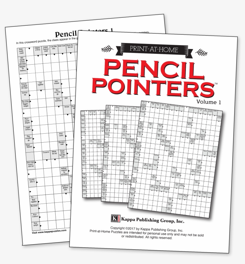 Print At Home Pencil Pointers - Pencil Pointers Crossword Puzzles, transparent png #8262228