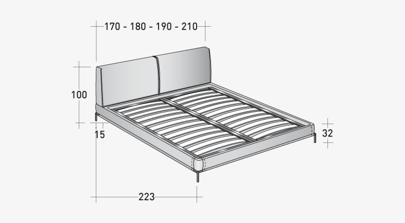 Adjustable Slatted Base - Double Bed Size In Mm, transparent png #8263734