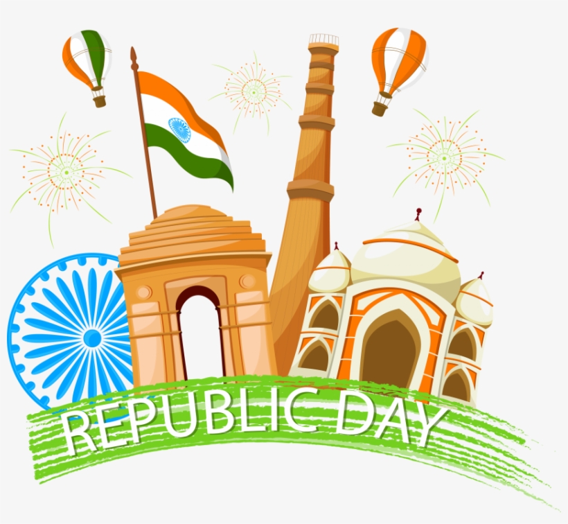 Hand Drawn Illustration Png Of Indian Republic Day - Republic Day All Png, transparent png #8266620