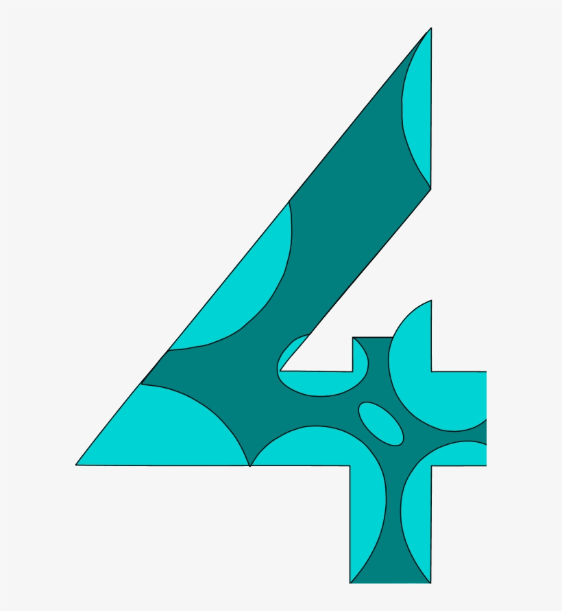 Abstract Animal Number 4 Clipart - Green Number Vector Png, transparent png #8267771