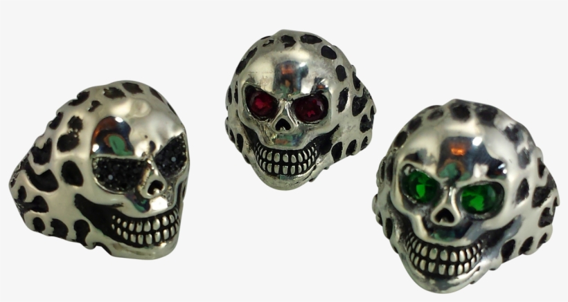 Sinister Grin Skull Biker Ring With Oxidized Silver - Skull, transparent png #8269292