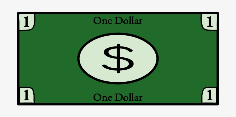 One Dollar Bill, 1, Single, Png - Sign, transparent png #8269702