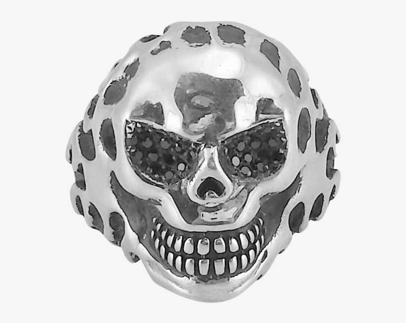 Sinister Grin Skull Biker Ring With Oxidized Silver - Skull, transparent png #8269959