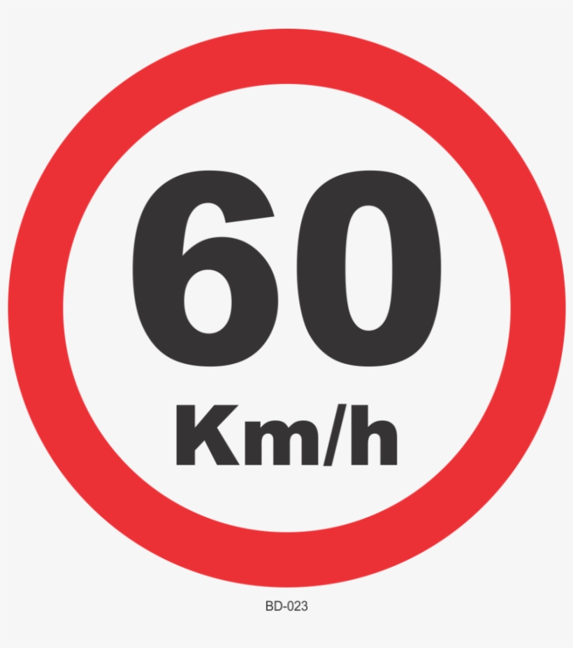 Placa De Trânsito - Placa De 60km H, transparent png #8270087