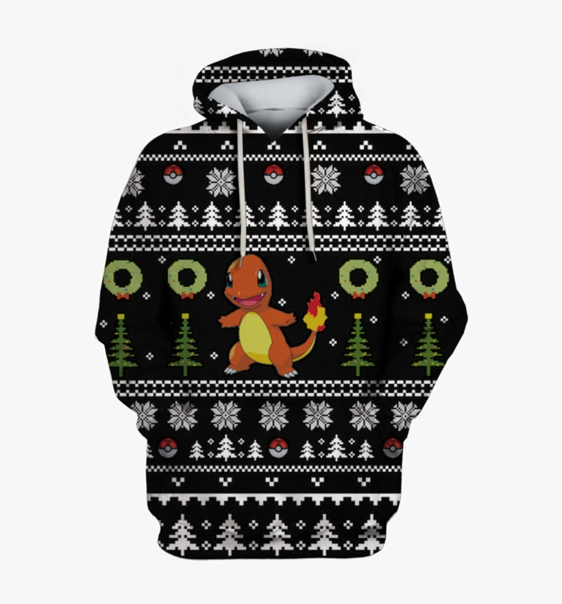 3d Pokemon Ugly Christmas Full Print T Shirt - Hoodie, transparent png #8270353