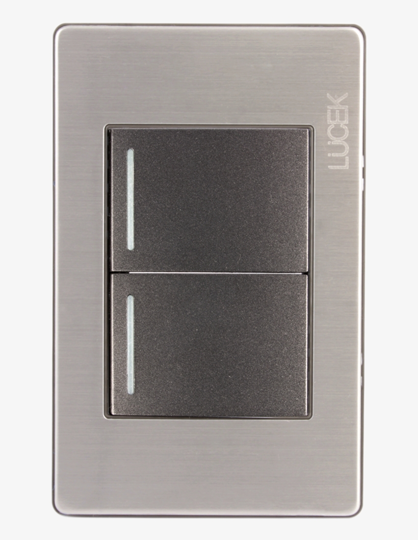 Placa Metálica Plateada De 3 Módulos Con Dos Apagadores - Home Door, transparent png #8270777