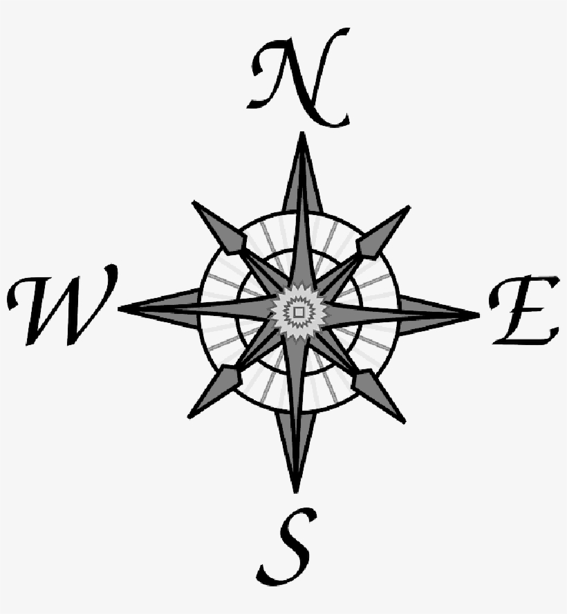 Old Map Symbols - Compass Rose Clipart, transparent png #8271131