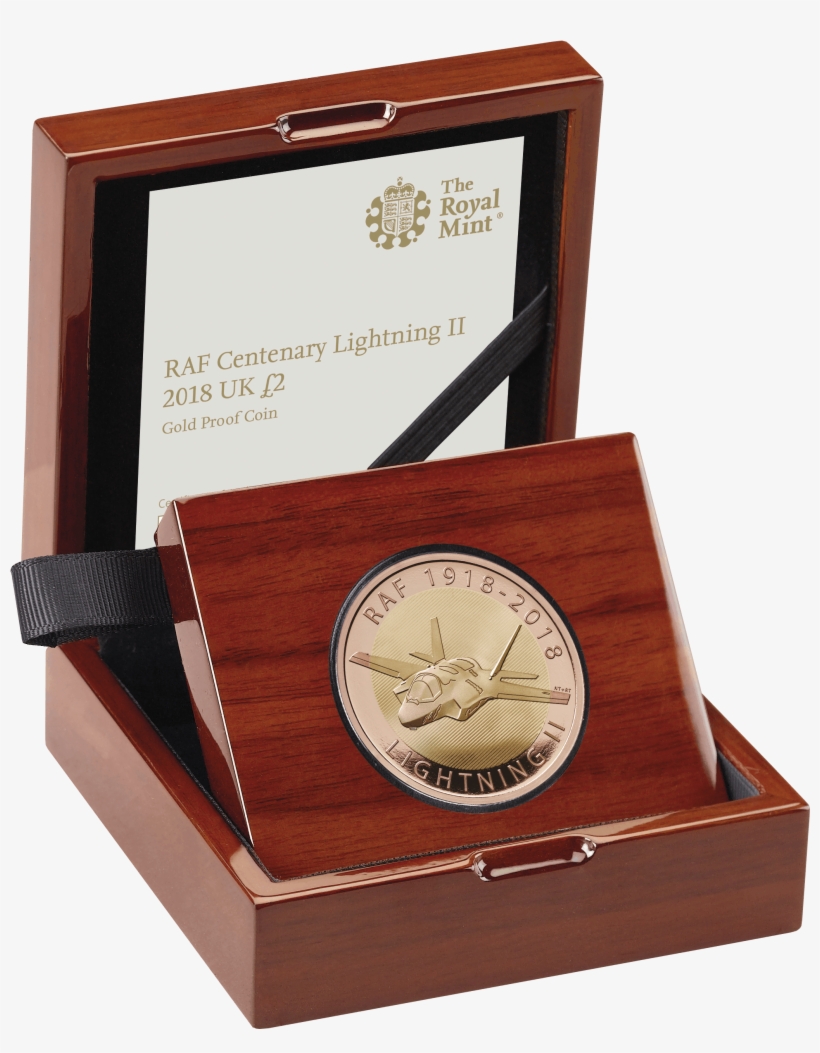 The Raf Centenary 2018 Lightning Ii Uk Gold Proof £2 - Royal Wedding 2018 Uk 5 Gold Proof Coin, transparent png #8271583