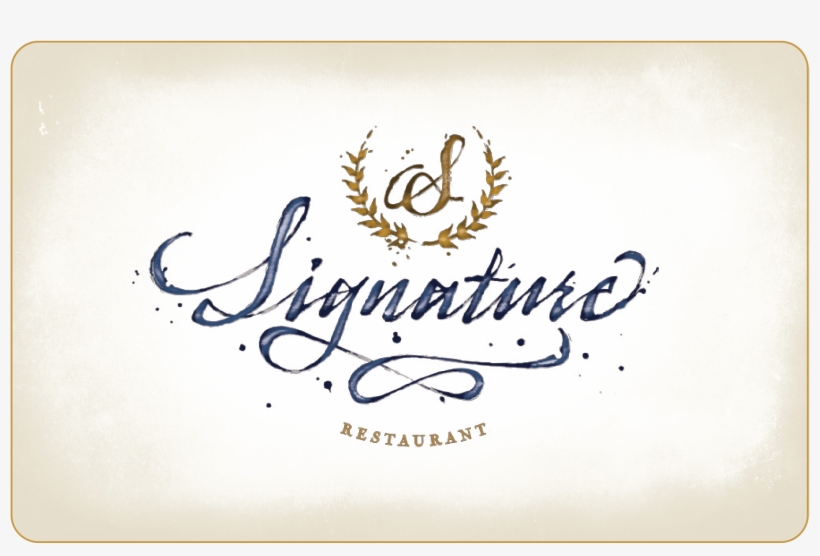 Signature Restaurant Gift Card - Calligraphy, transparent png #8272827
