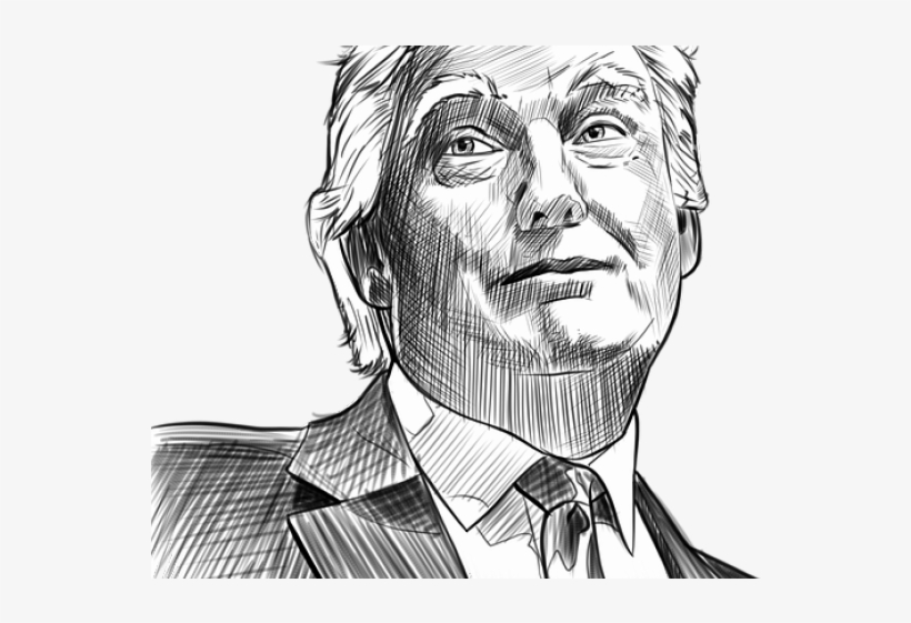 Caricature Clipart Jfk - Donald Trump Sketch Easy, transparent png #8272858