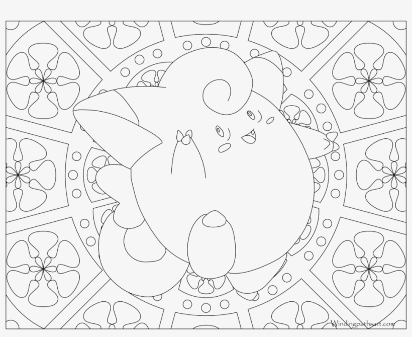 Adult Pokemon Coloring Page Clefairy - Jigglypuff Mandala, transparent png #8274601