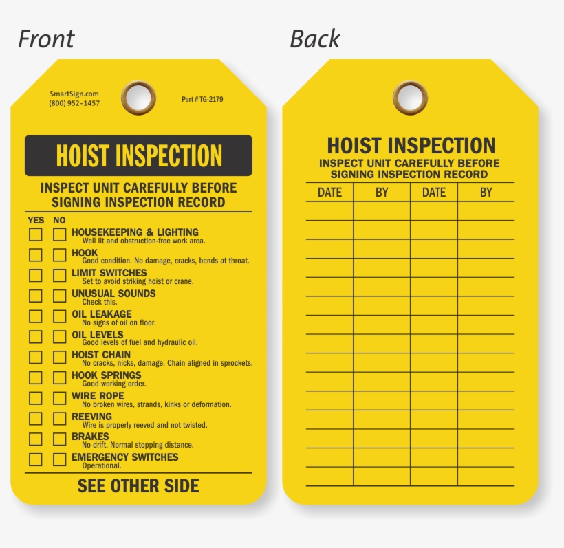 Crane Inspection Checklist - Overhead Crane Inspection Checklist, transparent png #8276225