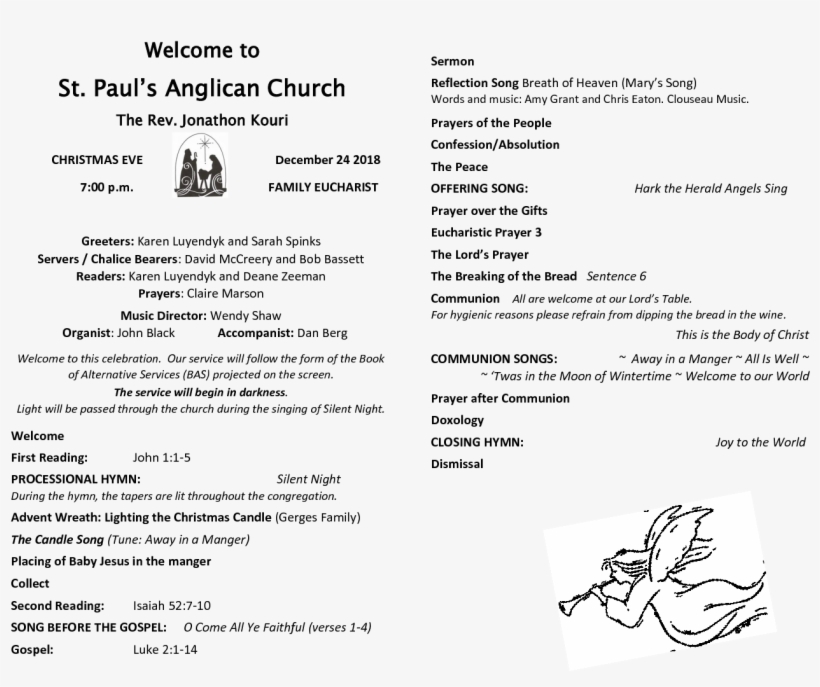 Christmas Eve 2018 7 Pm - Document, transparent png #8276262