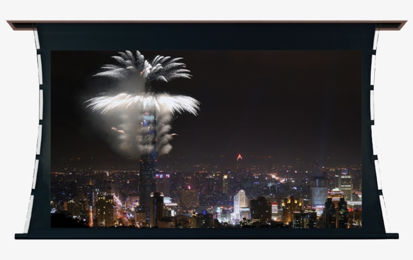 Flush Ceiling Mount Tab Tensioned Motorized Projection - Taipei 101, transparent png #8277074