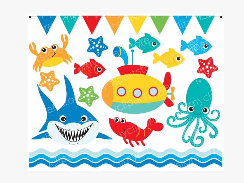 Clipart Of Under The Sea - Under The Sea Clip Art Set, transparent png #8281773